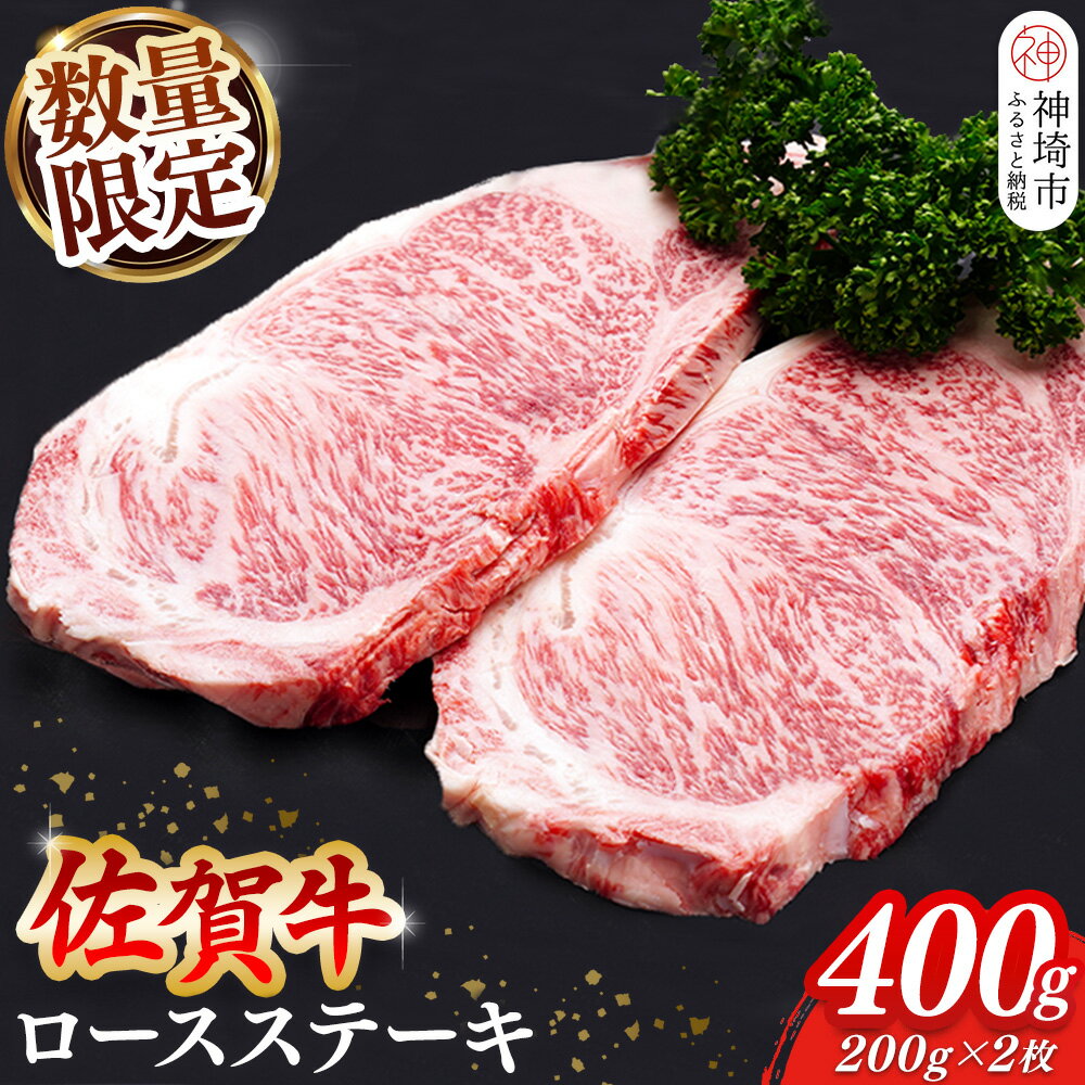 【ふるさと納税】【数量限定】佐賀牛ロースステーキ 200g×2枚【肉の芸術品 格付基準 ステーキ ロース 霜降り とろける食感】(H065212)