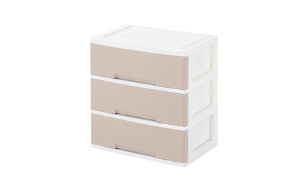 NEWLIFE ワイドチェスト収納3段 オパールピーチ 収納ケース 衣装ケース プラスチック 新生活 引っ越し 大容量 引き出し プラスチック 収納棚 おしゃれ 押入れ 押し入れ収納 リビング収納 【