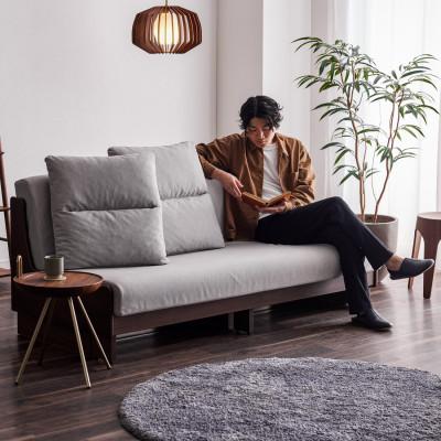 ふるさと納税 大川市 ヴィンセント 幅180cm ごろ寝ソファ ソファベッド BR×ライトグレー【モーブル】【大川家具】 |  | 01