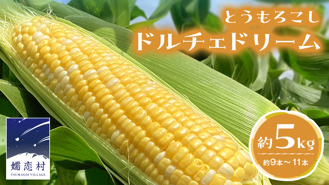 【 数量限定 】 嬬恋産 とうもろこし ドルチェドリーム 約9本～11本 約 5kg トウモロコシ 大粒 野菜 群馬 産地直送 期間限定 お取り寄せ [AT001tu]