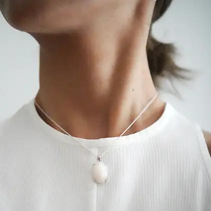 MOTHER OF PEARL ネックレス アクセサリー ハンドメイド 金属アレルギー対応素材