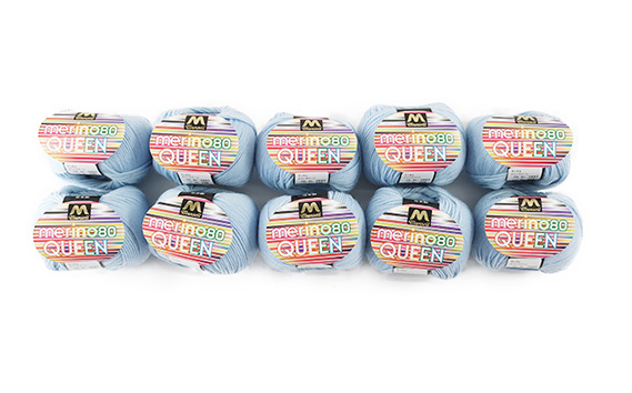 マンセルメリノクイーン（中細） 1037番色（水色） 10玉セット ／ メリノウール 毛糸 手芸 編み物 手編み 手作り ハンドメイド 羊毛 カシミヤタッチ シルキー 肌触り 高品質 ホビー ユザワヤ