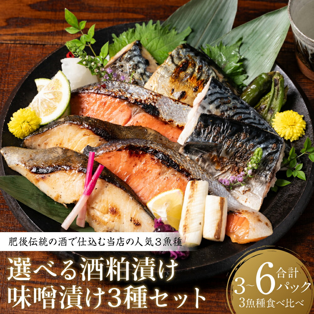 【ふるさと納税】熊本の酒粕と東肥の赤酒でつくる海鮮酒粕漬け・味噌漬け 【選べる味付け・セット内容】 おかず レシピ 焼き魚 酒粕漬け 味噌漬け 酒粕 味噌 サーモン 鮭 銀だら トロ鯖 鯖 魚 熊本 八代市 食べ比べ 送料無料