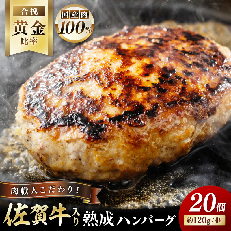 佐賀牛入り 熟成 ハンバーグ 20個 × 約120g