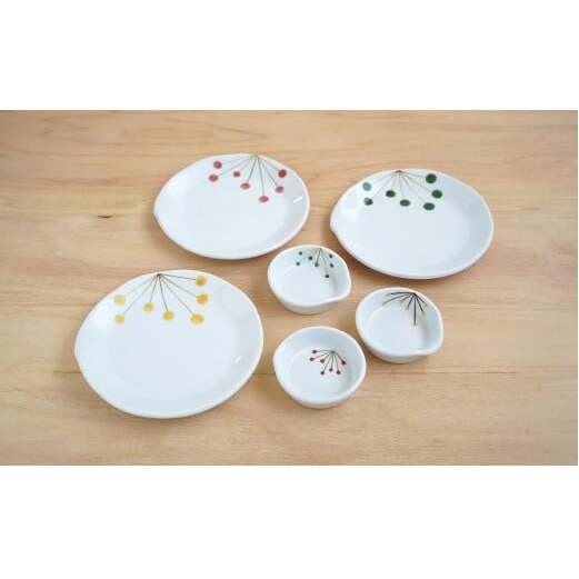 有田焼 取り皿と千代口のセット3種(キャンディ) やきもの工房こすず A24-42