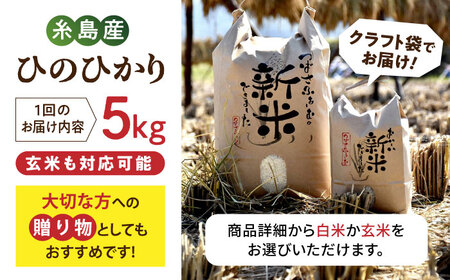 【全6回定期便】 糸島産 雷山のふもとの米 農薬不使用 5kg 糸島市 / ツバサファーム[ANI004] 米 お米 精米 白米 玄米 ご飯 九州米 福岡米 糸島米 お米 米5kg 送料無料 農薬不使