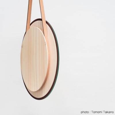 ふるさと納税 津山市 ヒノキのオーバルミラー　ラージ　TSUYAMA FURNITURE
