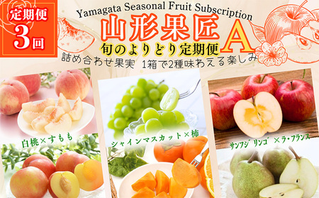 【定期便3回】山形果匠【旬のよりどり定期便】A 全3回 1回で2種味わえる楽しみ【令和8年産先行予約】FS25-089