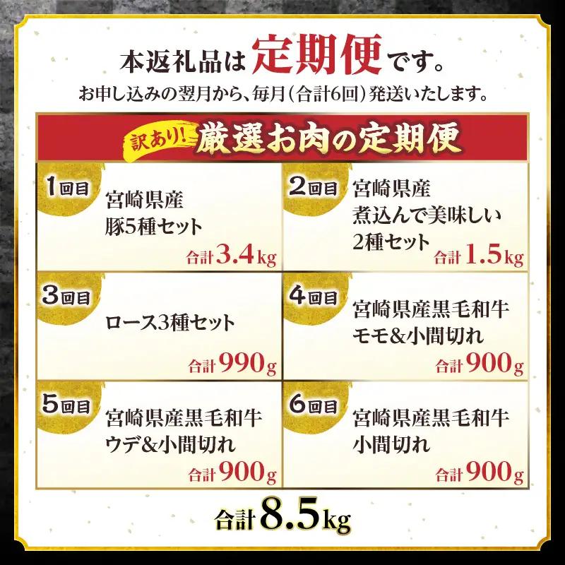 定期便 牛肉 豚肉 定期便[訳あり 黒毛和牛 国産豚 6ヶ月]