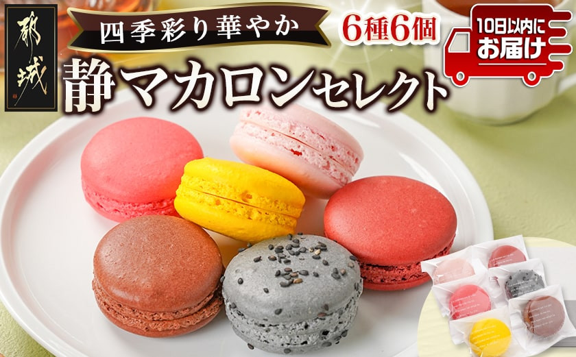
            静マカロン 四季彩りセレクト 6種6個入≪みやこんじょ特急便≫_LE-C209-Q_(都城市) スイーツ さくら いちご 日向夏 焼き芋 黒ごま ショコラ マカロン
          