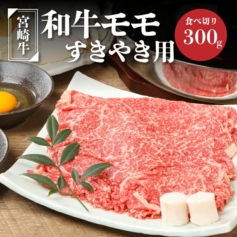【ふるさと納税】【レビューキャンペーン中】宮崎牛和牛モモ肉すき焼き用300g - ブランド牛 国産牛肉 国産黒毛和牛 A4等級A5等級 綺麗な赤身 もも肉 和牛ブランド すきやき/しゃぶしゃぶ/冷しゃぶ モモスライス 脂肪分が少なくヘルシー 送料無料【宮崎県木城町】