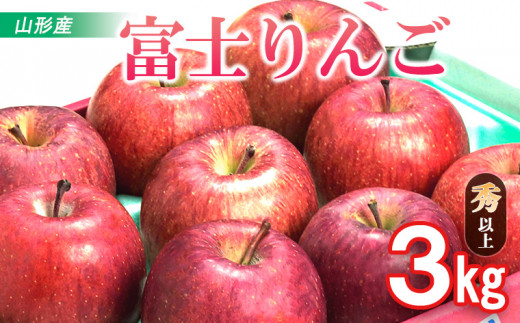 
山形市産 富士りんご 秀 以上 3kg (7・8・9・10玉) FZ20-500
