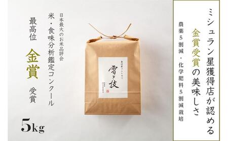 【 令和7年産 新米 予約 】 金賞受賞 魚沼産コシヒカリ 雪と技 5kg ( 5kg ×1袋) 農薬5割減・化学肥料5割減栽培 |津南町 魚沼産コシヒカリ5kg