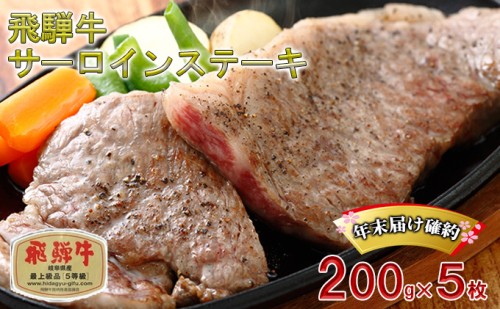 年末届け確約 飛騨牛 ステーキ サーロイン 200g×5枚 計1kg A5 牛肉 和牛 サーロインステーキ お肉 霜降り ブランド和牛