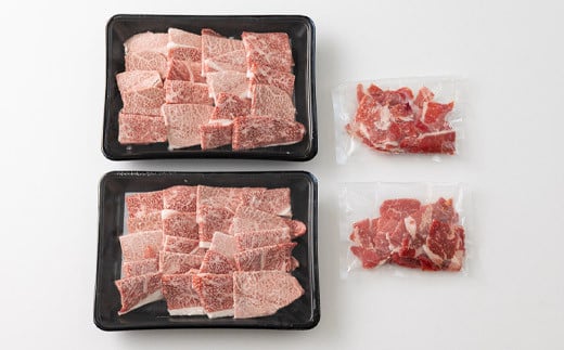 宮崎牛赤身焼肉(ウデ・モモ)800g&黒毛和牛小間切れ200g　 TF0545