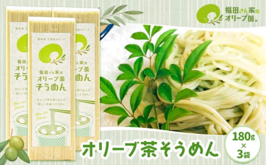 オリーブ茶そうめん3袋セット 《30日以内に出荷予定(土日祝除く)》 調味料 油 食用油 オリーブオイル オリーブ オイル オリーブ茶そうめん そうめん 熊本県 苓北町