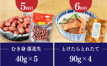 【全6回定期便】 毎月違ったお品が届く！ 小さな島の贈り物 10万円 100,000円 魚醤3本 ドレッシング ピーナッツペースト＆ジンジャーシロップ おぢかんうまか米 落花生 ヒラマサのつけ丼 [D
