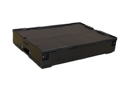 松本産業 折りたたみコンテナ 50L ブラック／カーキ フタ付き 1面扉付 ( CWCF50BLG ) キャンプ アウトドア 収納 大容量 収納ボックス 折り畳み式 頑丈設計 サバゲー グランピング 