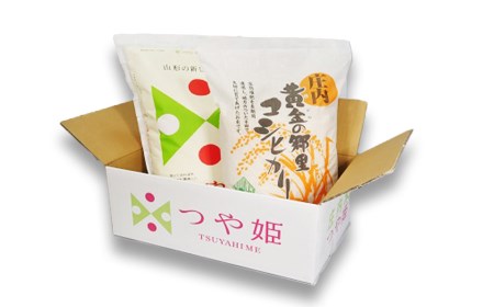 【令和7年産】【新米】特別栽培米 つや姫 5kg ＆ 黄金の郷里コシヒカリ 5kg 精米 合計10kg 山形県庄内産　鶴岡米穀商業協同組合