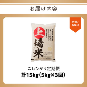 上場米こしひかり定期便（5kg×3ヶ月）【Z034】