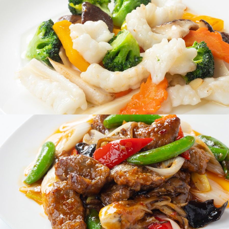 ＜北京高松＞「牛肉香味炒め&イカ塩炒め」各1パック