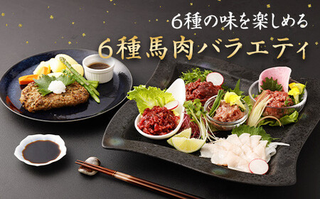 6種 馬肉 バラエティ 約520g 馬肉 お肉 赤身 コウネ ユッケ ハンバーグ タレ付