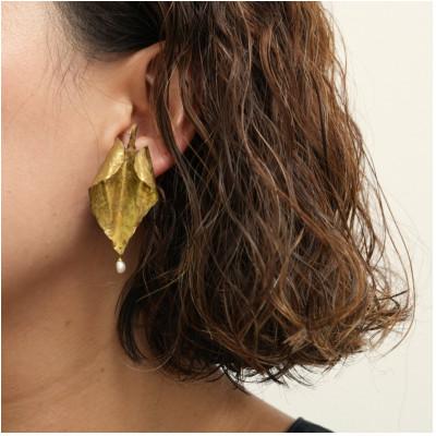 ふるさと納税 長和町 RYONA SONG ピアス　ドクダミの葉モチーフ　ハンドメイドアクセサリー |  | 01