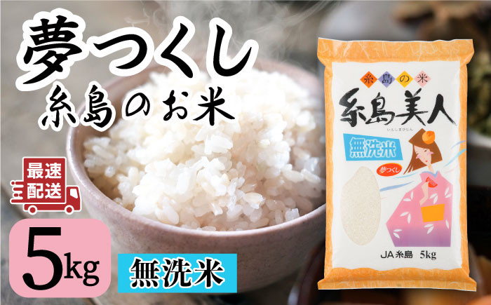 
            令和5年産！【無洗米】糸島のお米 夢つくし 「糸島美人」5kg  糸島市 / 伊都菜彩 [AED014]
          