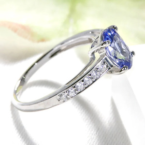 45-9-4 指輪PT900 プラチナオーバルタンザナイトダイヤモンド0.17ct 【品質保証書付】【f198-pt】