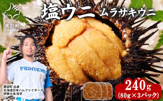 塩うにギフトセット 240g(80g×3P) ムラサキウニ ミョウバン不使用 塩蔵うに 北海道産
