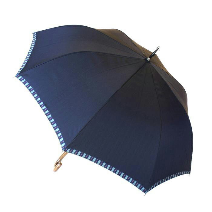  槙田商店【紳士雨傘】長傘 Tie Plain×Stripe 紺 FAA5005