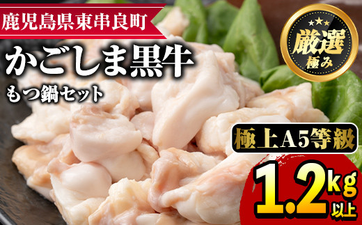 
【0141701a】鹿児島県産黒毛和牛！牛もつ鍋セット(合計1.2kg・小腸約500g、スープ約700g)牛肉 肉 和牛 冷凍 国産 お肉 なべ 鍋 もつ鍋【前田畜産たかしや】
