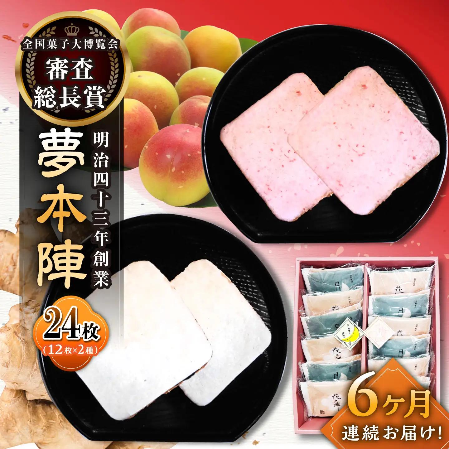 【6回定期便】夢本陣 24枚（12枚×2種） /恵比須堂 [UBQ015] 煎餅 せんべい