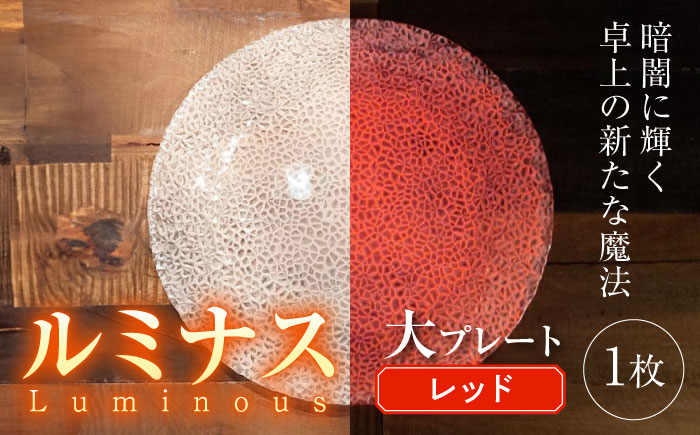 
            ルミナスシリーズ プレート (大) レッド 【暗闇に輝く、卓上の新たな魔法】 多治見市 / 丸モ高木陶器 ガラス 皿 食器 [TBA216]
          