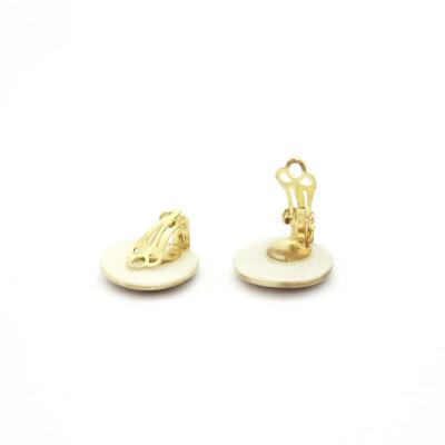 ふるさと納税 瑞浪市 【美濃焼】薄茶むらタイルイヤリング(直径20mm) |  | 01