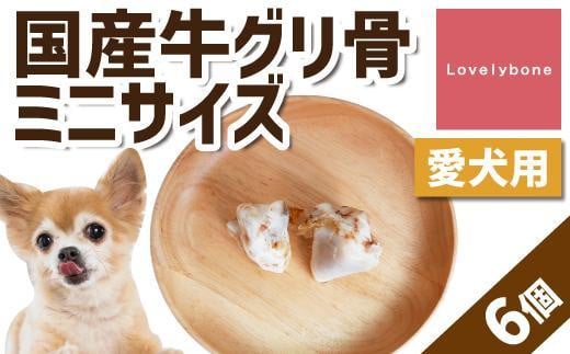
精肉店がこだわった【小型犬向けおやつ】国産牛グリ骨ミニサイズ　2個×3
