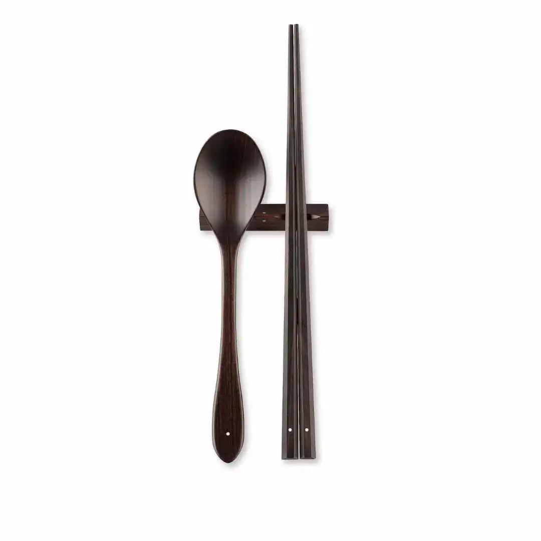 箸 スプーンセット[sweet morning] 黒檀・紫檀セット 箸 スプーン ギフト プレゼント 木製 三条市 燕三条 [マルナオ] 【070S021】