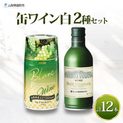 ふるさと納税 笛吹市 缶ワイン 白 2種 計12本セット モンデ酒造 山梨県 笛吹市