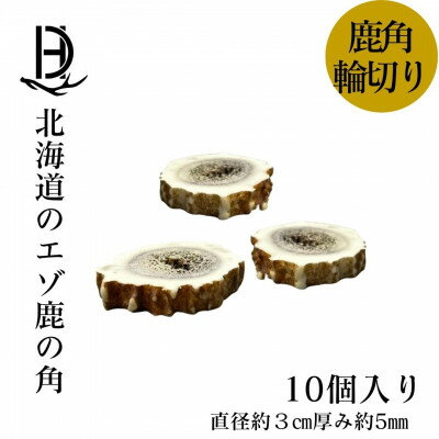 【ふるさと納税】鹿の角 輪切り 10個入り 北海道産 アクセサリー クラフト材【1421958】