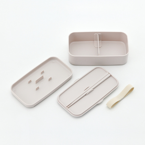 食洗機、電子レンジ対応 スマホスタンド付き 弁当箱 600ml 1段 箸付き PLB6SSH ベージュ 奈良県奈良市 4-174 716966