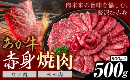 あか牛 赤身 ウデモモ 焼肉 500g《30日以内に出荷予定(土日祝除く)》熊本県 氷川町 牛 牛肉 和牛 ブランド牛