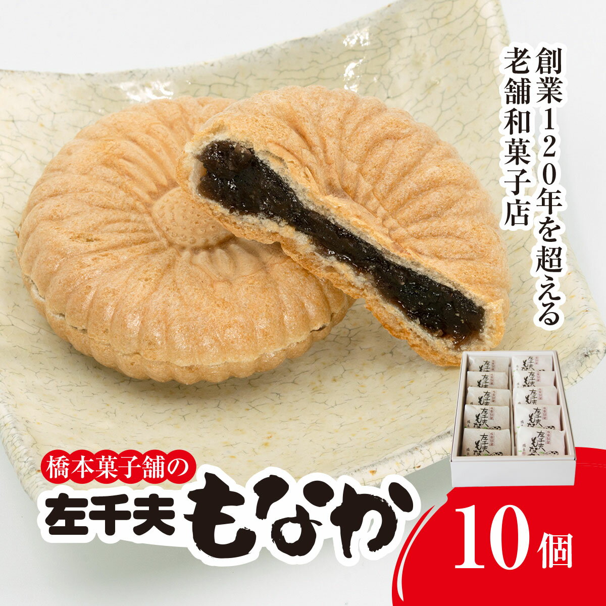 【ふるさと納税】創業120年を超える老舗和菓子店 橋本菓子舗の左千夫最中 10個 SMCP001