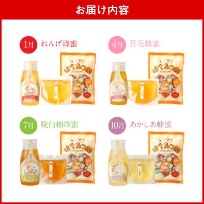 ふるさと納税 八代市 【定期便 年4回】【厳選】ポリチューブ蜂蜜&詰め替え袋+蜂蜜あめ袋_058-5194 |  | 01