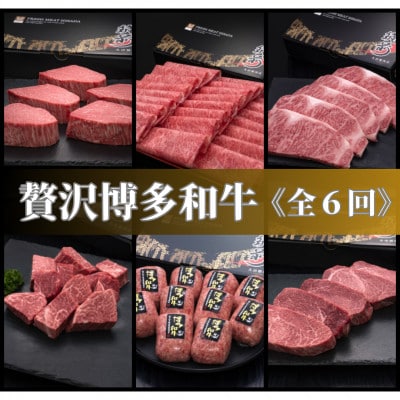 【毎月定期便】博多和牛の旨み満喫!人気6種豪華ステーキとハンバーグ定期便(宇美町)全6回【配送不可地域：離島】