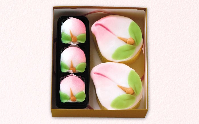 桃カステラ2個 桃まんじゅう3個 詰合せ カステラ まんじゅう 桃の節句 ひな祭り 