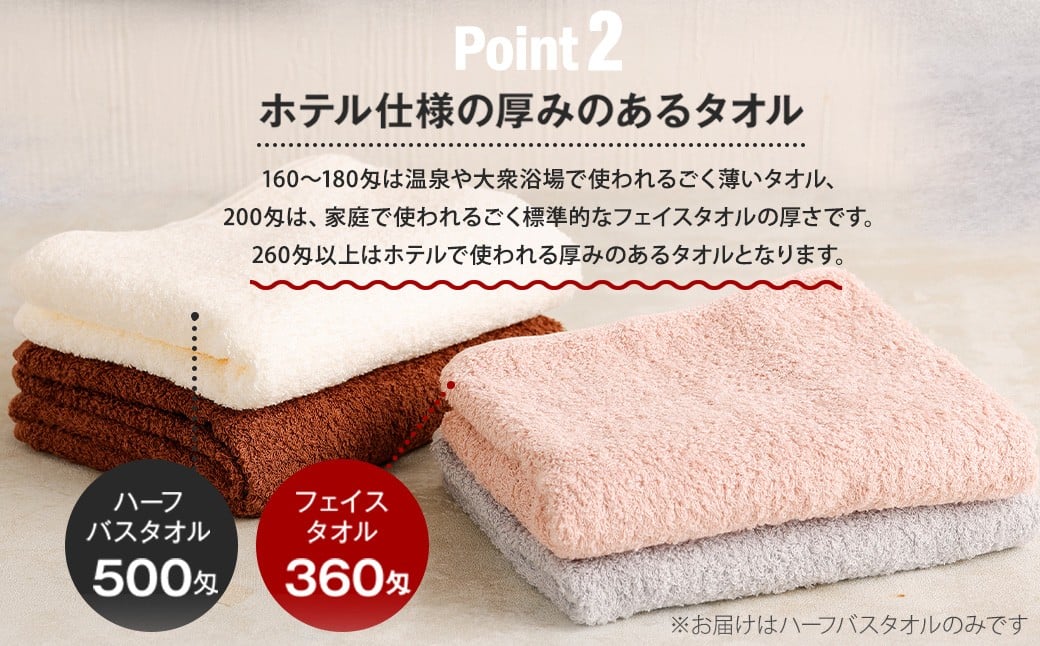 ＜選べるカラー＞ 泉州タオル ホテルスタイル タオルセット ｜ ハーフバスタオル 2枚