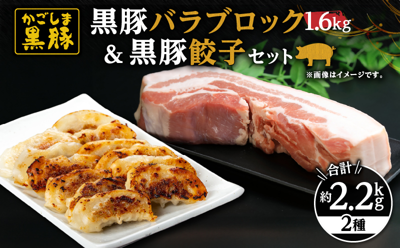 
            1222 鹿児島黒豚 バラブロック1.6kg＋黒豚餃子　KN038-011
          