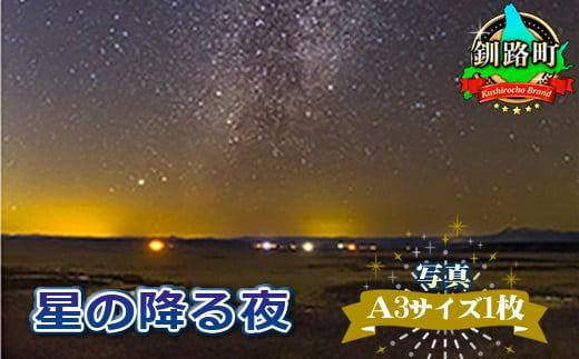 
星空のある風景写真（星景写真）星の降る夜＜写真Ａ3サイズ1枚＞ ワンストップ オンライン申請 オンライン 申請
