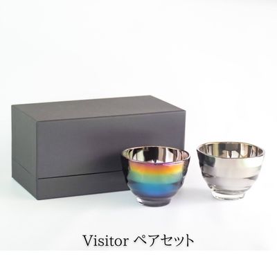 【ふるさと納税】【耐熱グラス】Jewelry・Glass／Visitorペアセット 【耐熱ガラス チタン】 食器 キッチン用品 2個 緑茶 現代風 繊細 風味 職人 手仕事 高純度 雑味 分解 まろやか ティータイム 普段使い おもてなし