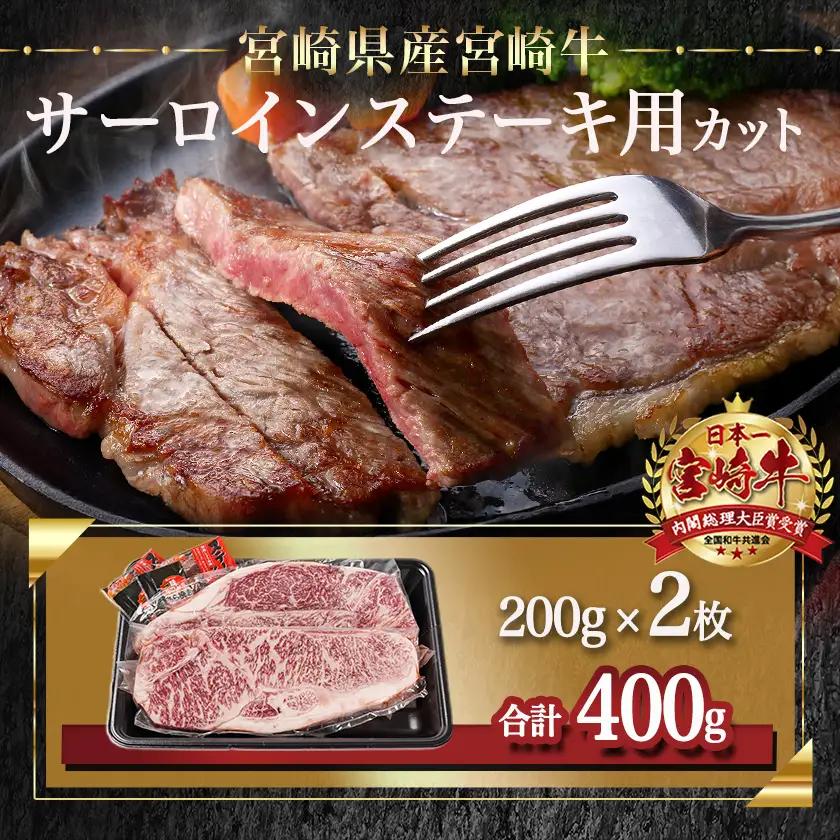 宮崎牛サーロインステーキ(200g×2枚)〔AC-N401〕_(都城市) ステーキ 牛肉 宮崎牛 和牛 国産 サーロイン 400g 贈答用 ギフト